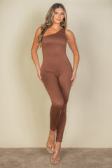 Solid Color One Shoulder Jumpsuit | Mixtshop LLC