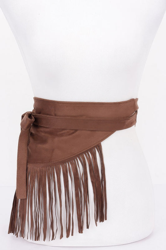 Faux Suede Fringe Belt | Mixtshop LLC