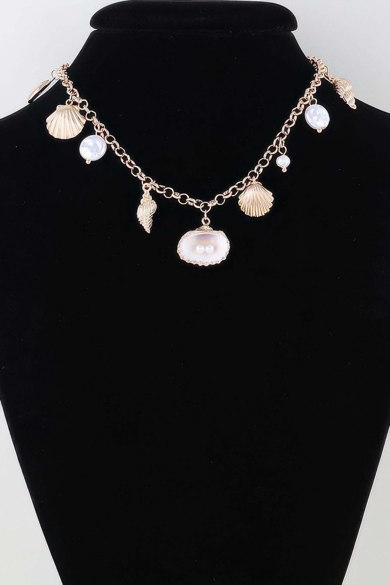 Multi Pearl N Shell Charm Necklace | Mixtshop LLC