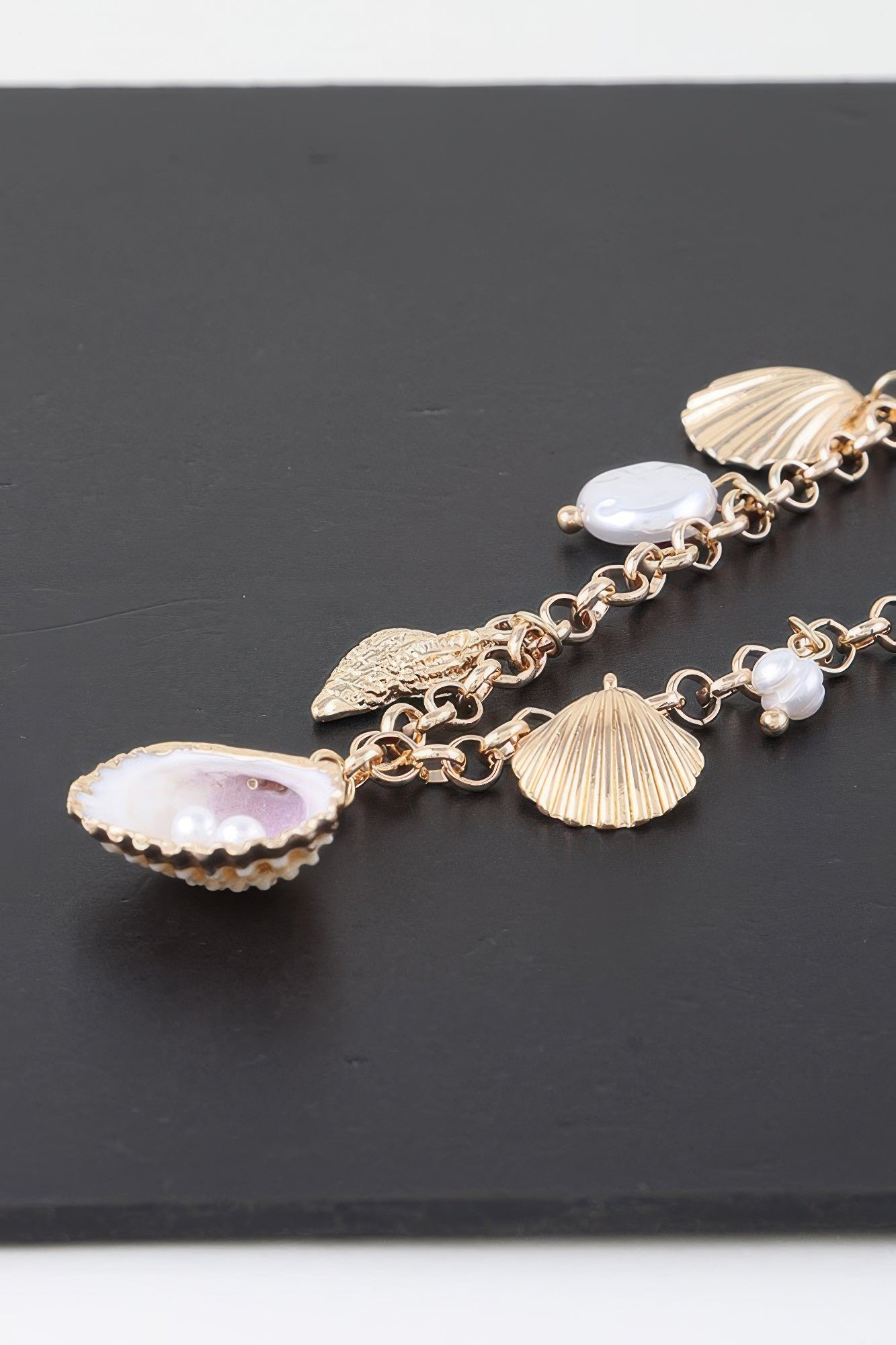 Multi Pearl N Shell Charm Necklace | Mixtshop LLC