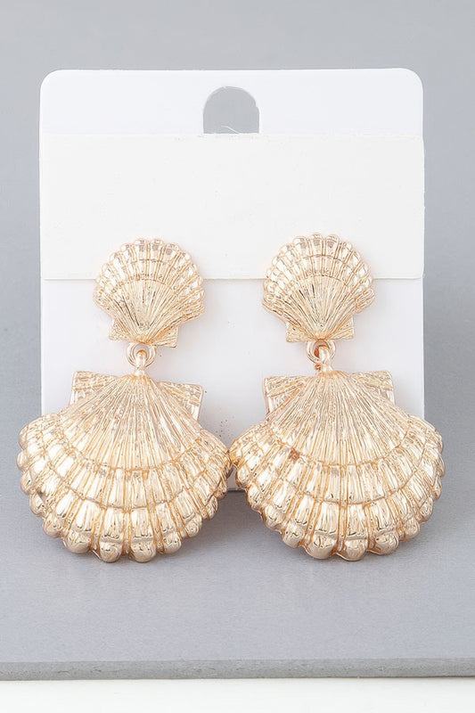 Double Clamshell Drop Earrings | Mixtshop LLC