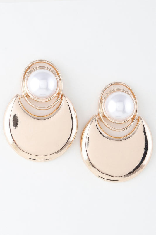 Modern Pearl Crescent Drop Earrings | Mixtshop LLC