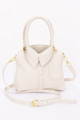 Faux Leather Shirt Style Top Handle Bag | Mixtshop LLC