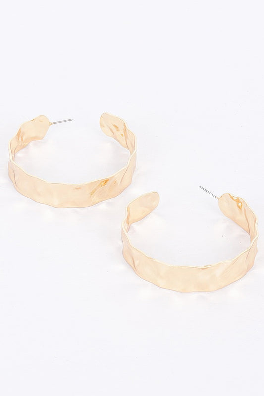 Gold Plated Wide Metal Hoop Earring | Mixtshop LLC
