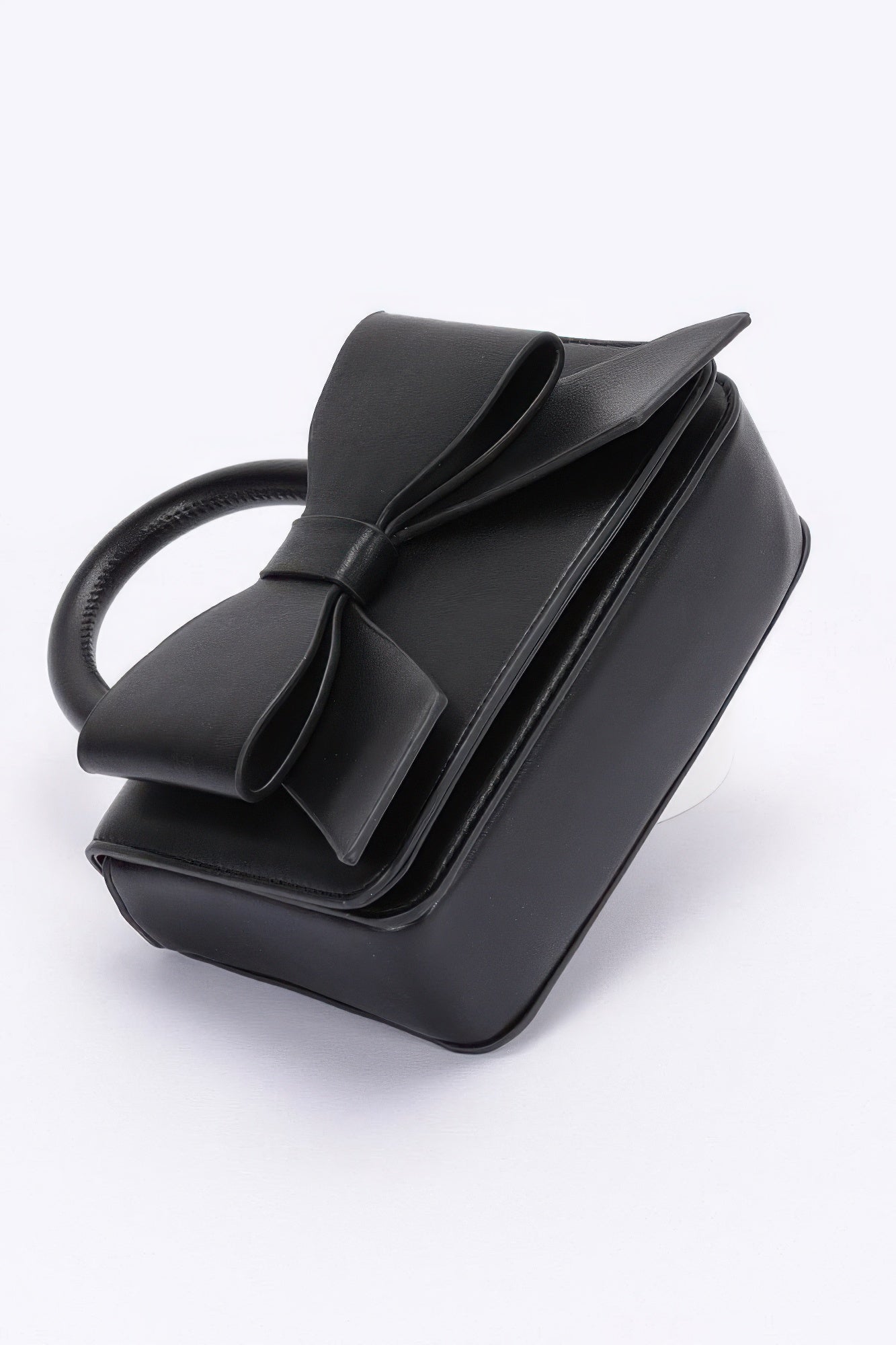 Faux Leather Ribbon Top Handle Bag | Mixtshop LLC