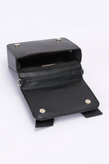 Faux Leather Ribbon Top Handle Bag | Mixtshop LLC