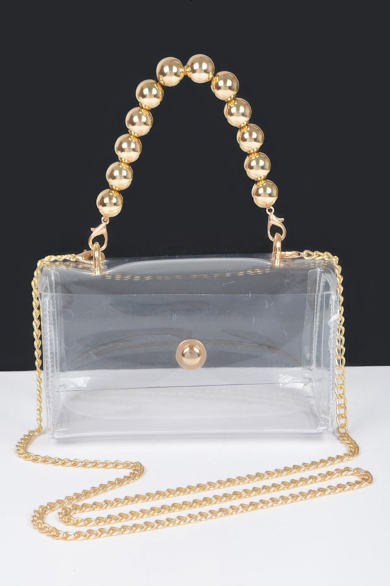 Transparent Ccb Handle Flap Clutch | Mixtshop LLC