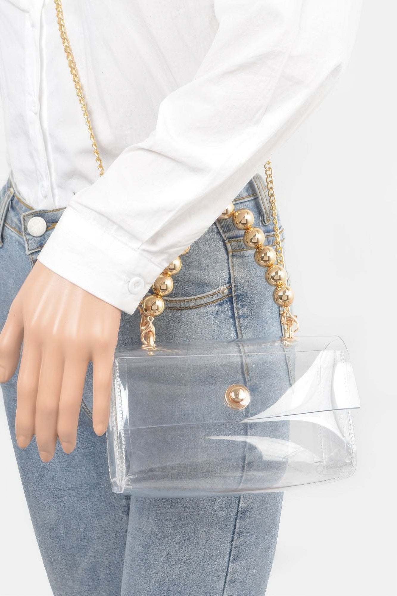 Transparent Ccb Handle Flap Clutch | Mixtshop LLC