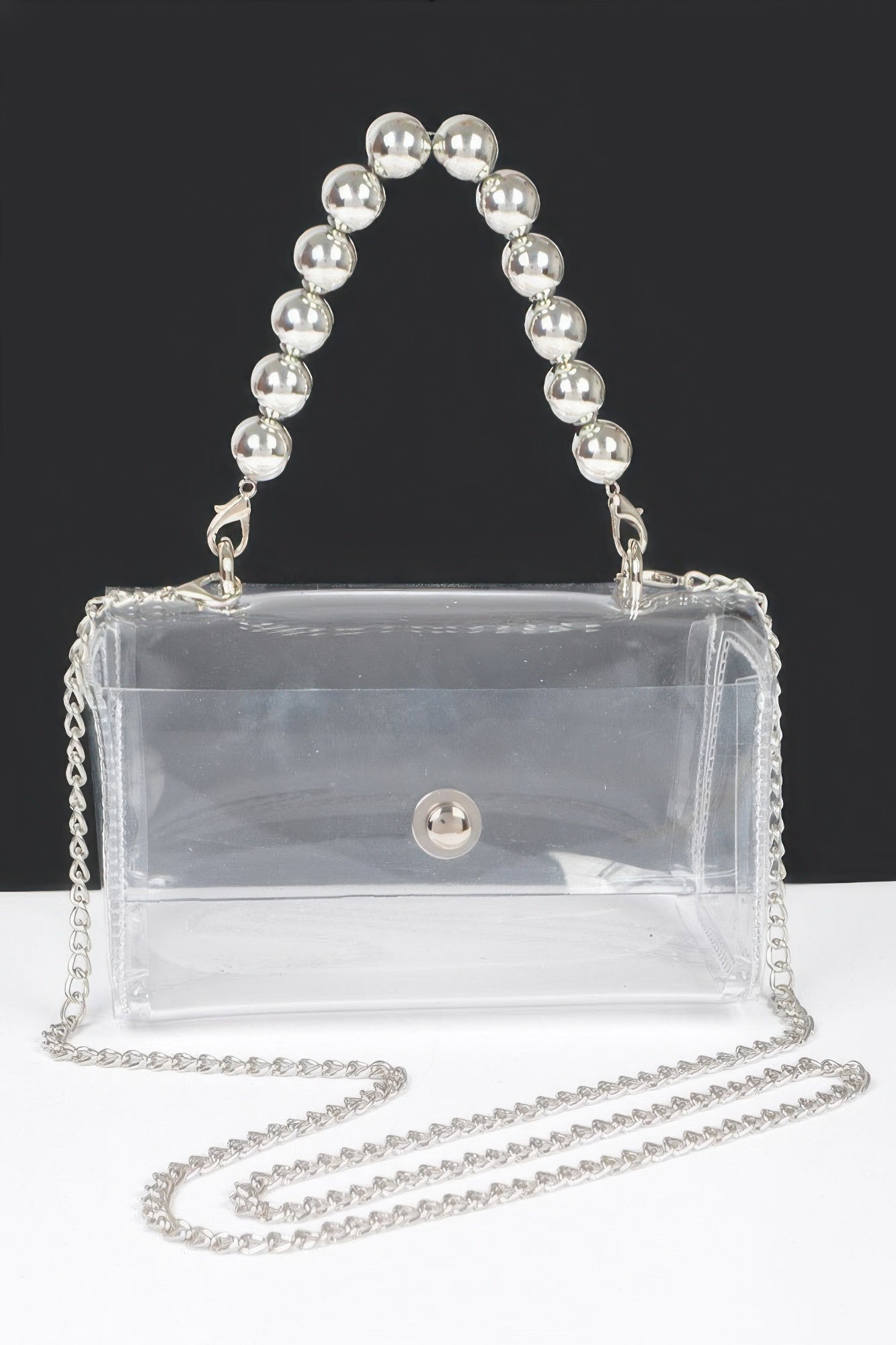 Transparent Ccb Handle Flap Clutch | Mixtshop LLC