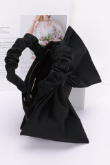 Nylon Top Handle Bag With Bow Front Clutch | Mixtshop LLC