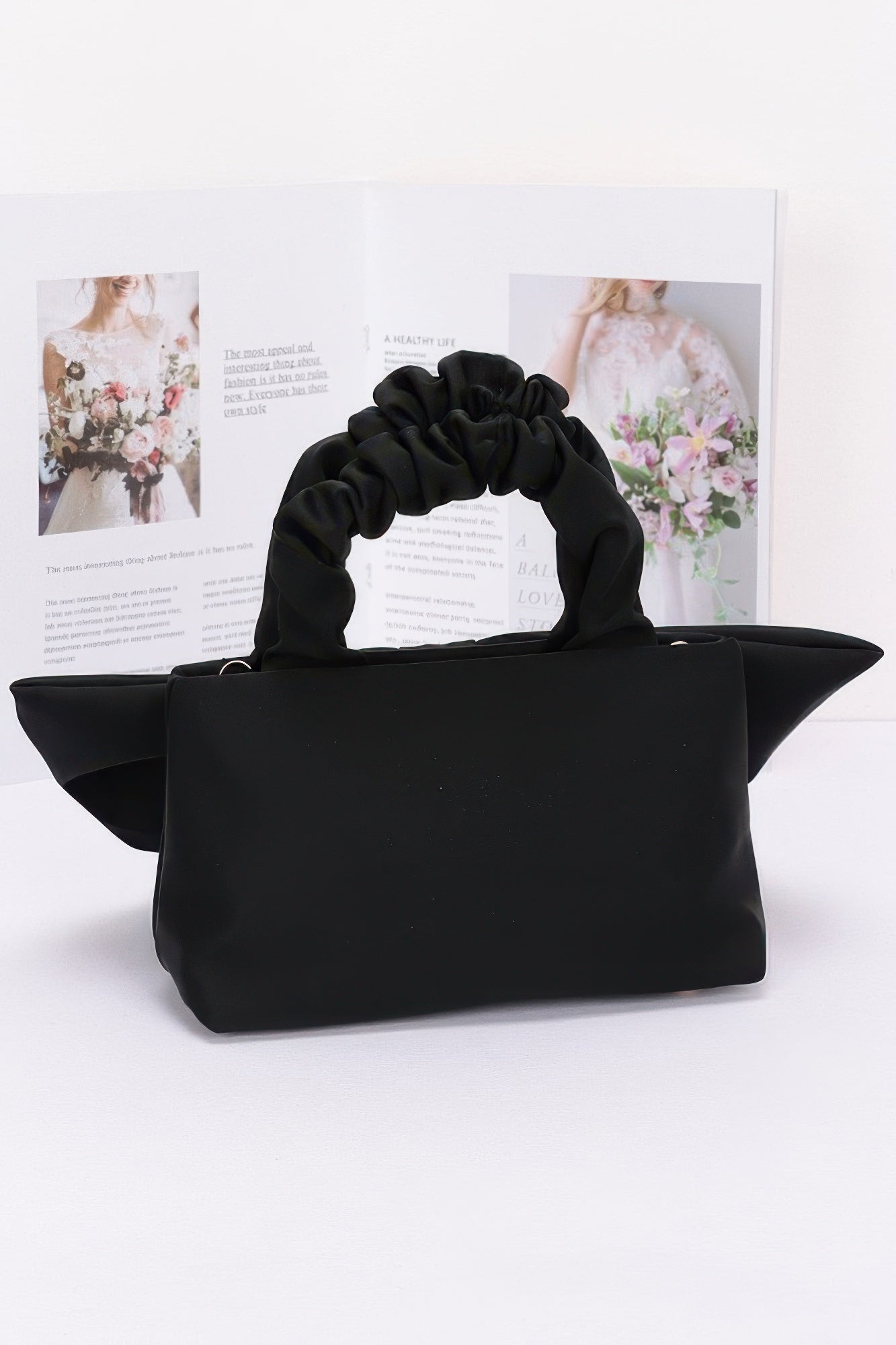Nylon Top Handle Bag With Bow Front Clutch | Mixtshop LLC