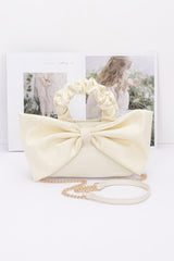 Nylon Top Handle Bag With Bow Front Clutch | Mixtshop LLC