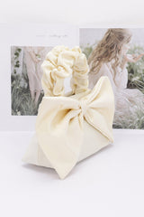Nylon Top Handle Bag With Bow Front Clutch | Mixtshop LLC