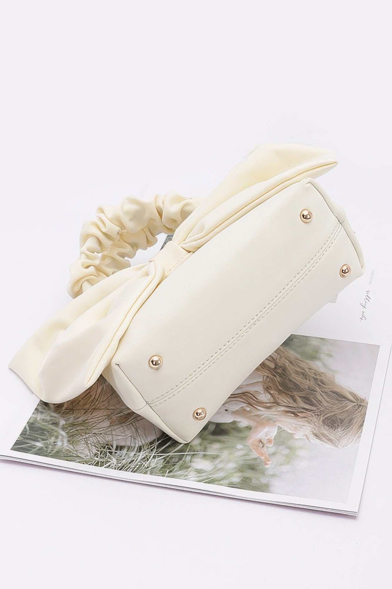Nylon Top Handle Bag With Bow Front Clutch | Mixtshop LLC