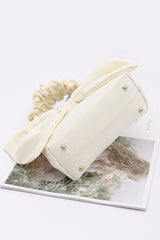 Nylon Top Handle Bag With Bow Front Clutch | Mixtshop LLC