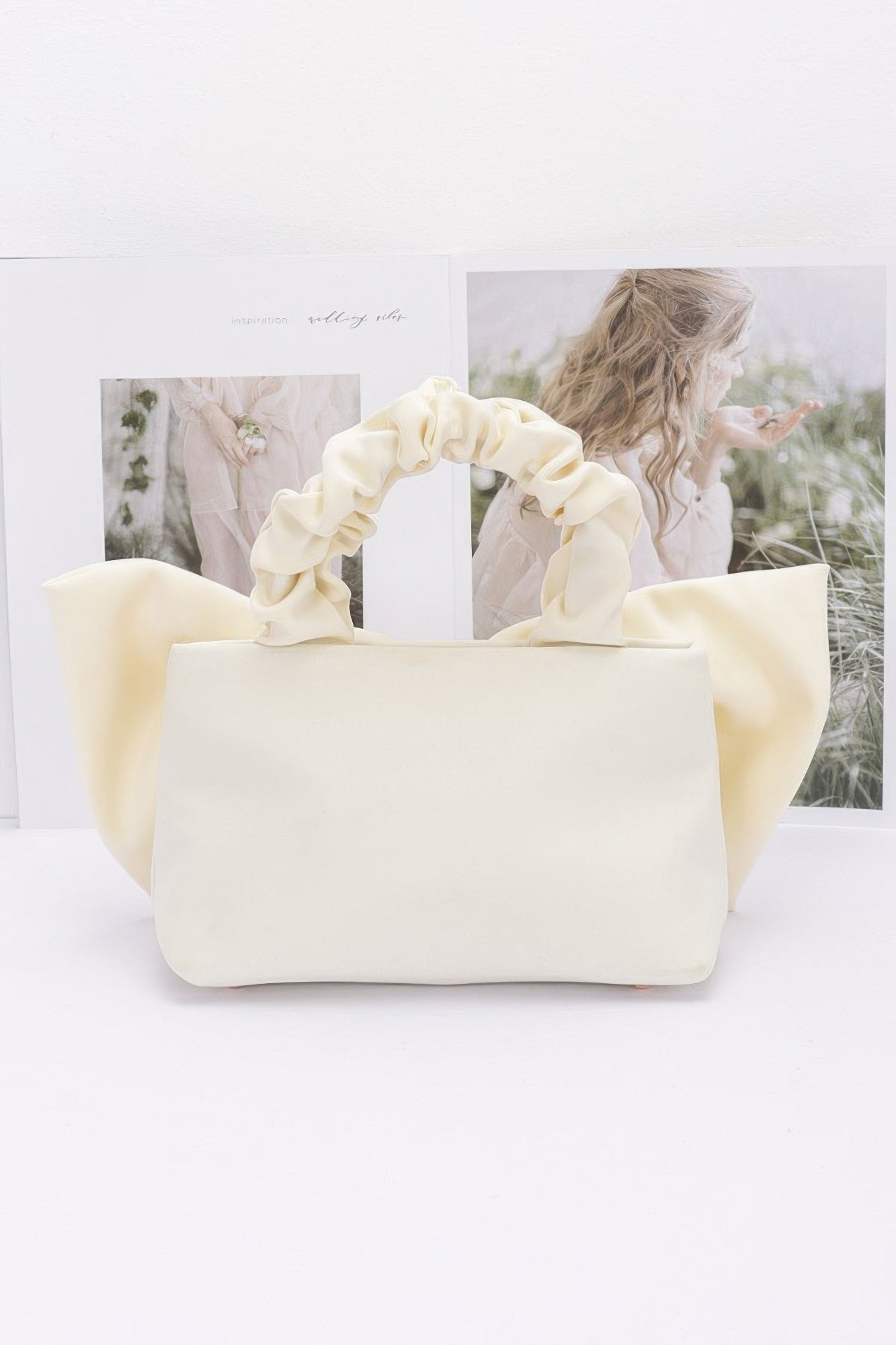Nylon Top Handle Bag With Bow Front Clutch | Mixtshop LLC