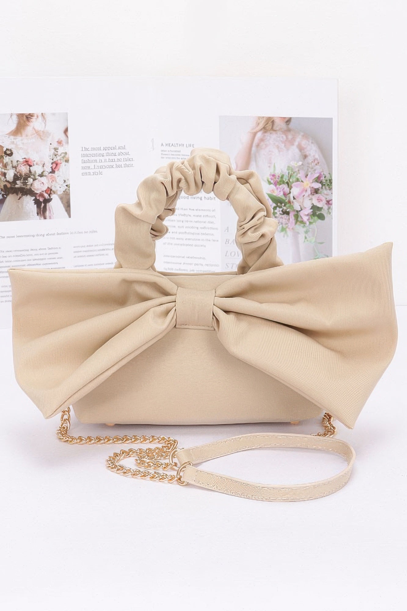 Nylon Top Handle Bag With Bow Front Clutch | Mixtshop LLC