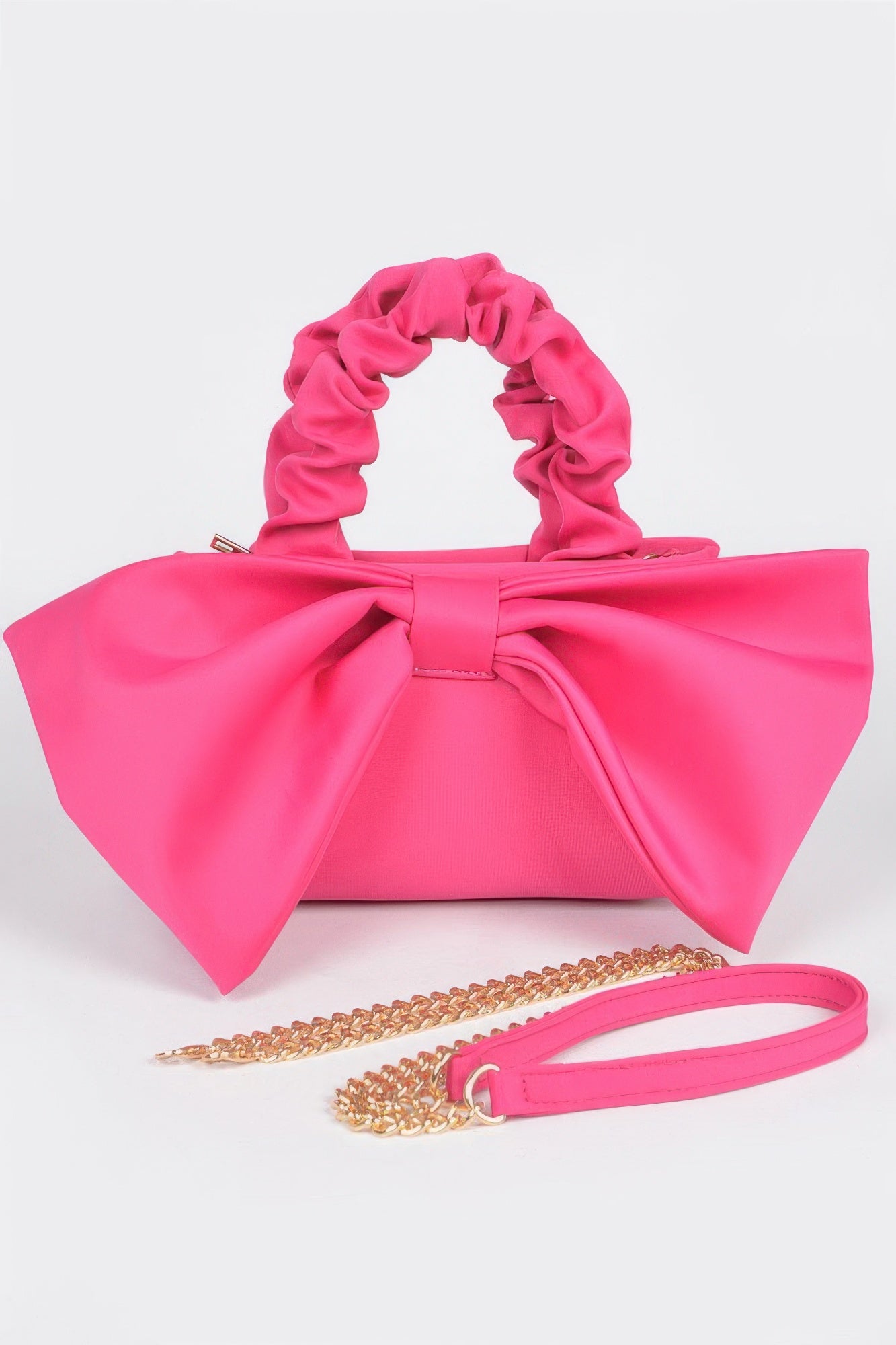 Nylon Top Handle Bag With Bow Front Clutch | Mixtshop LLC