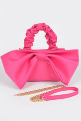 Nylon Top Handle Bag With Bow Front Clutch | Mixtshop LLC