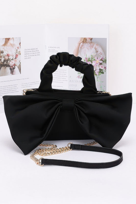 Nylon Top Handle Bag With Bow Front Clutch | Mixtshop LLC