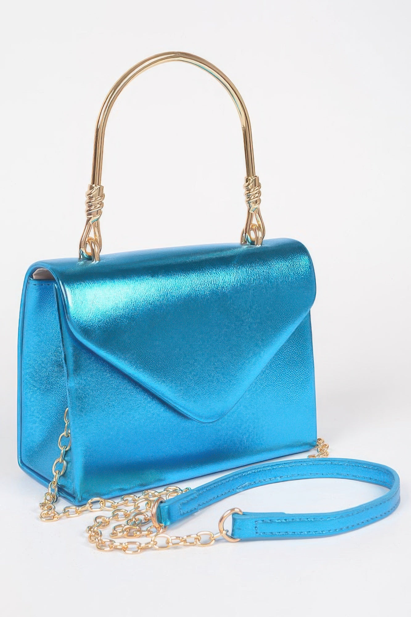 Metallic Metal Handle Crossbody Bag | Mixtshop LLC