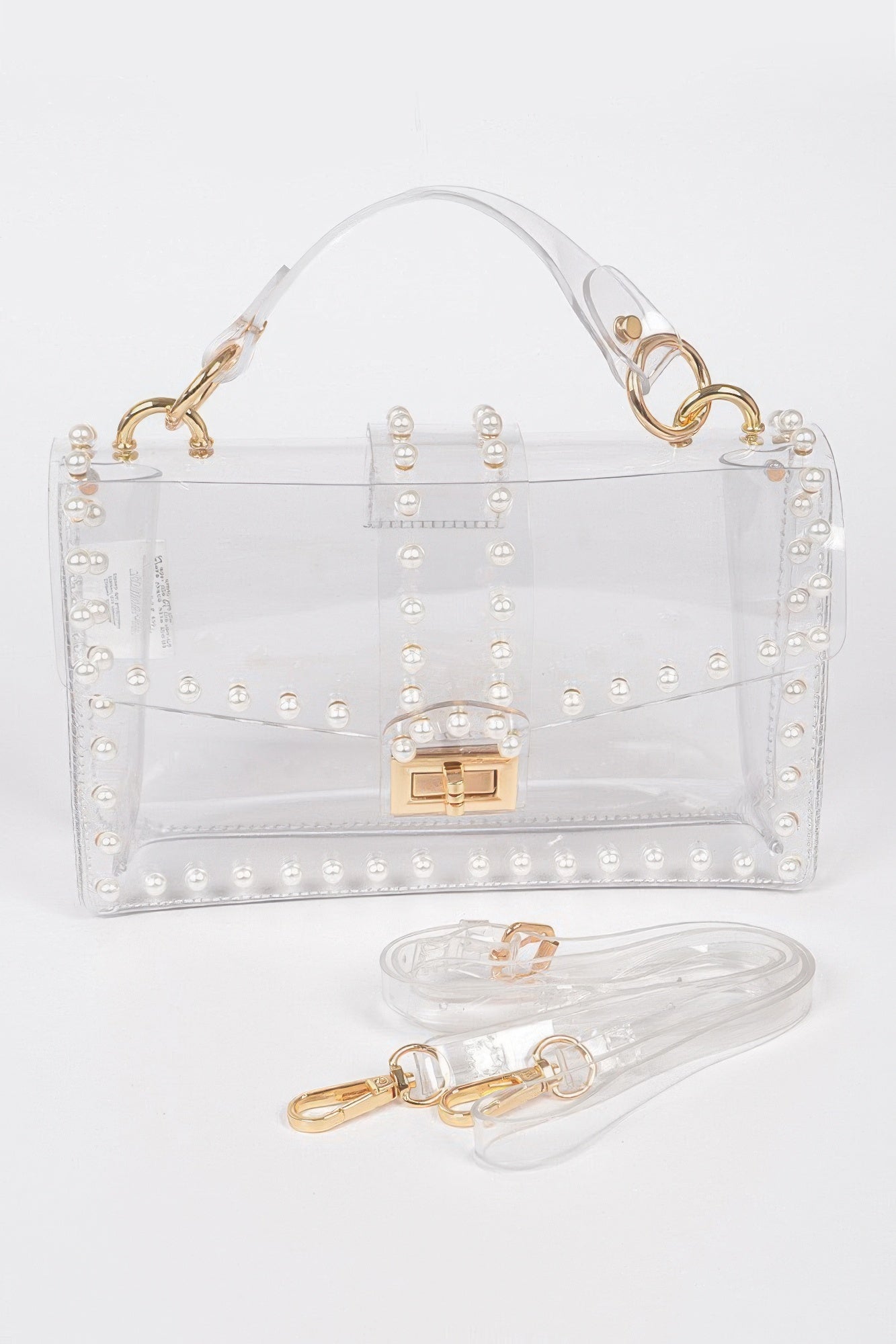 Transparent Clutch W/faux Pearl | Mixtshop LLC