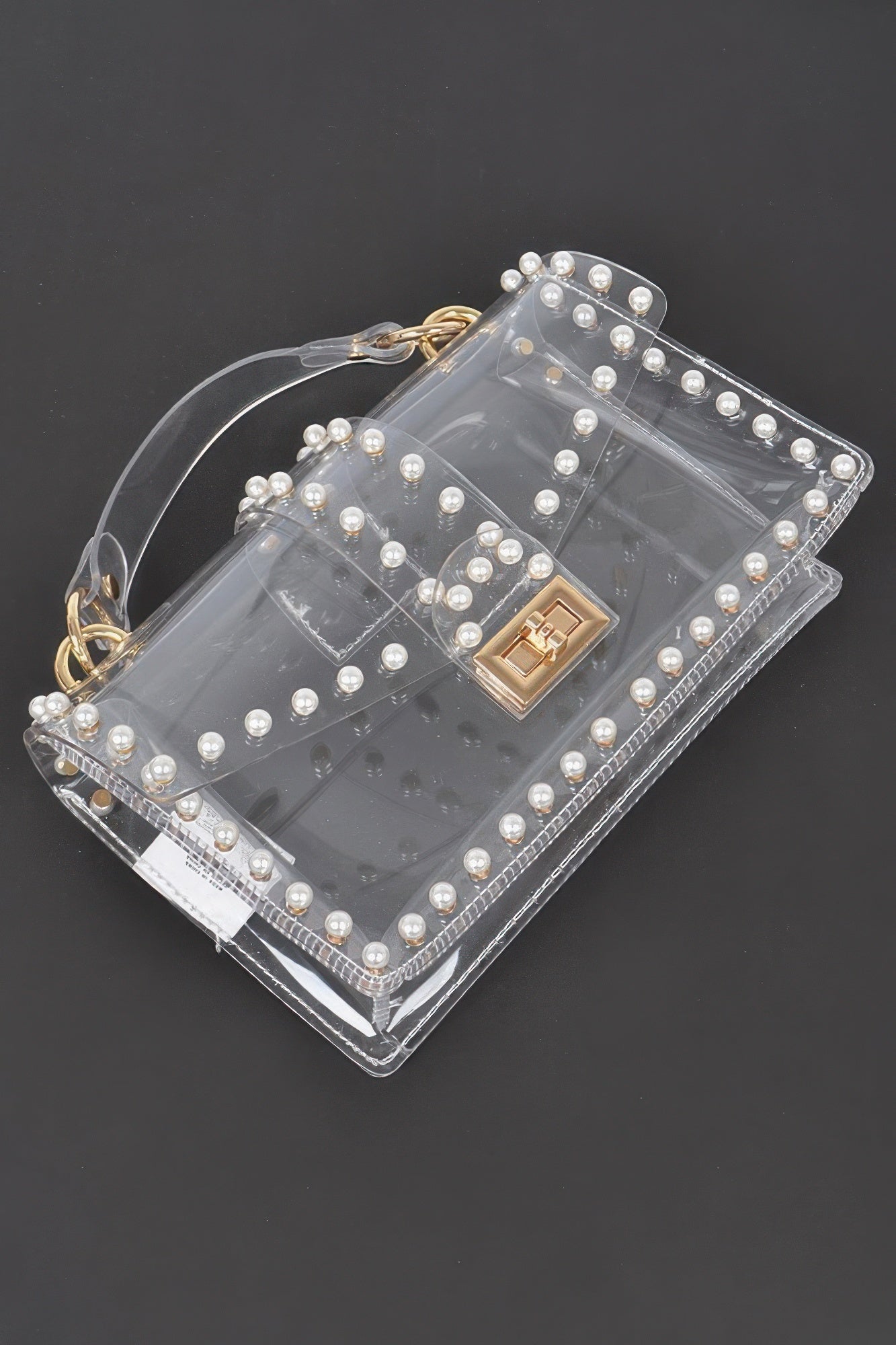Transparent Clutch W/faux Pearl | Mixtshop LLC