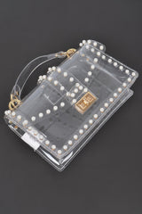 Transparent Clutch W/faux Pearl | Mixtshop LLC