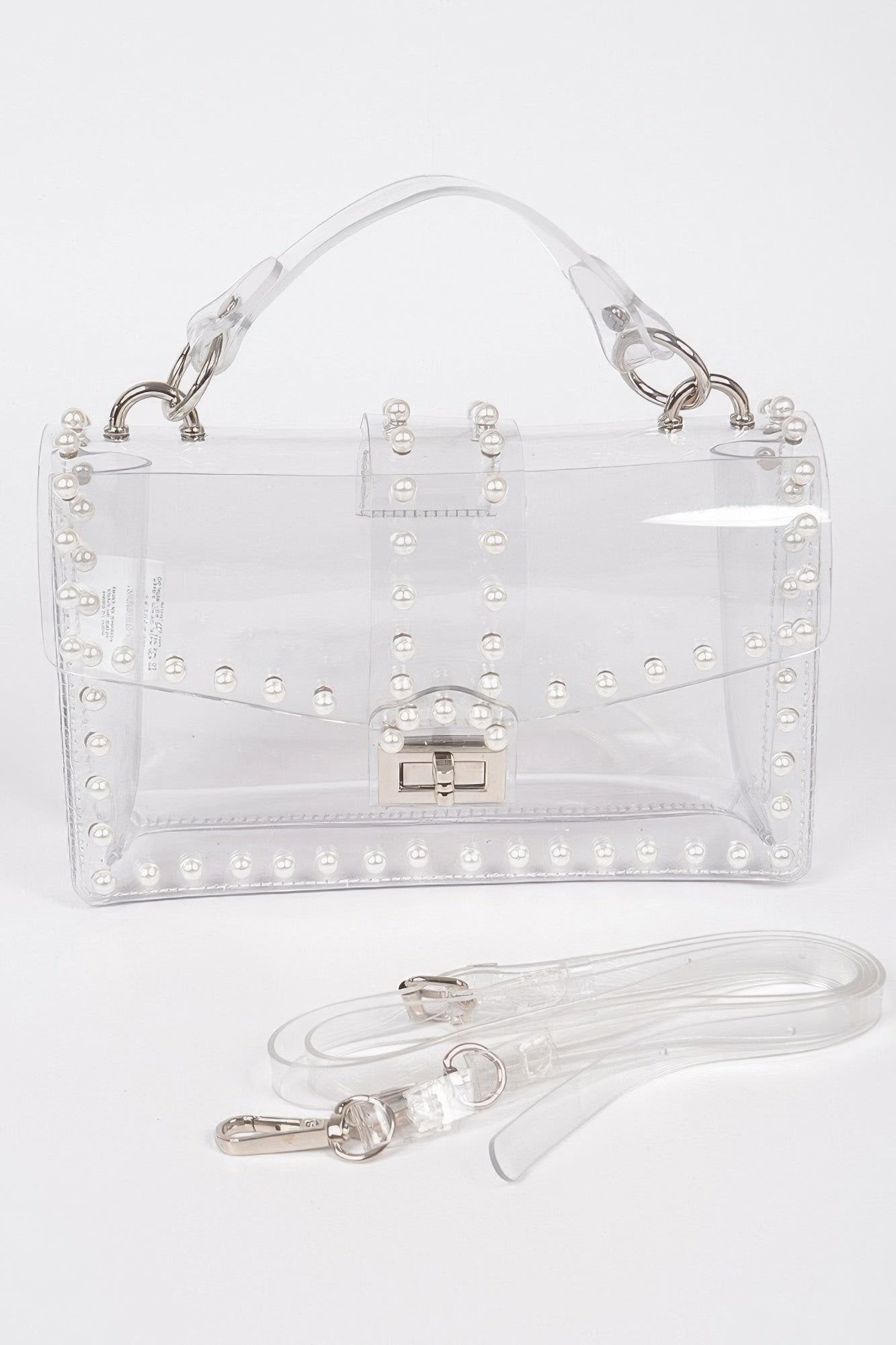Transparent Clutch W/faux Pearl | Mixtshop LLC