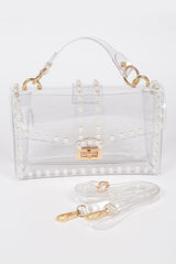 Transparent Clutch W/faux Pearl | Mixtshop LLC