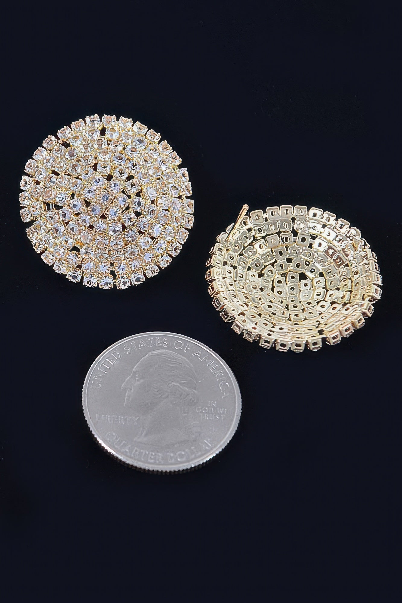 Round Shape Rhinestone Stud Earrings | Mixtshop LLC