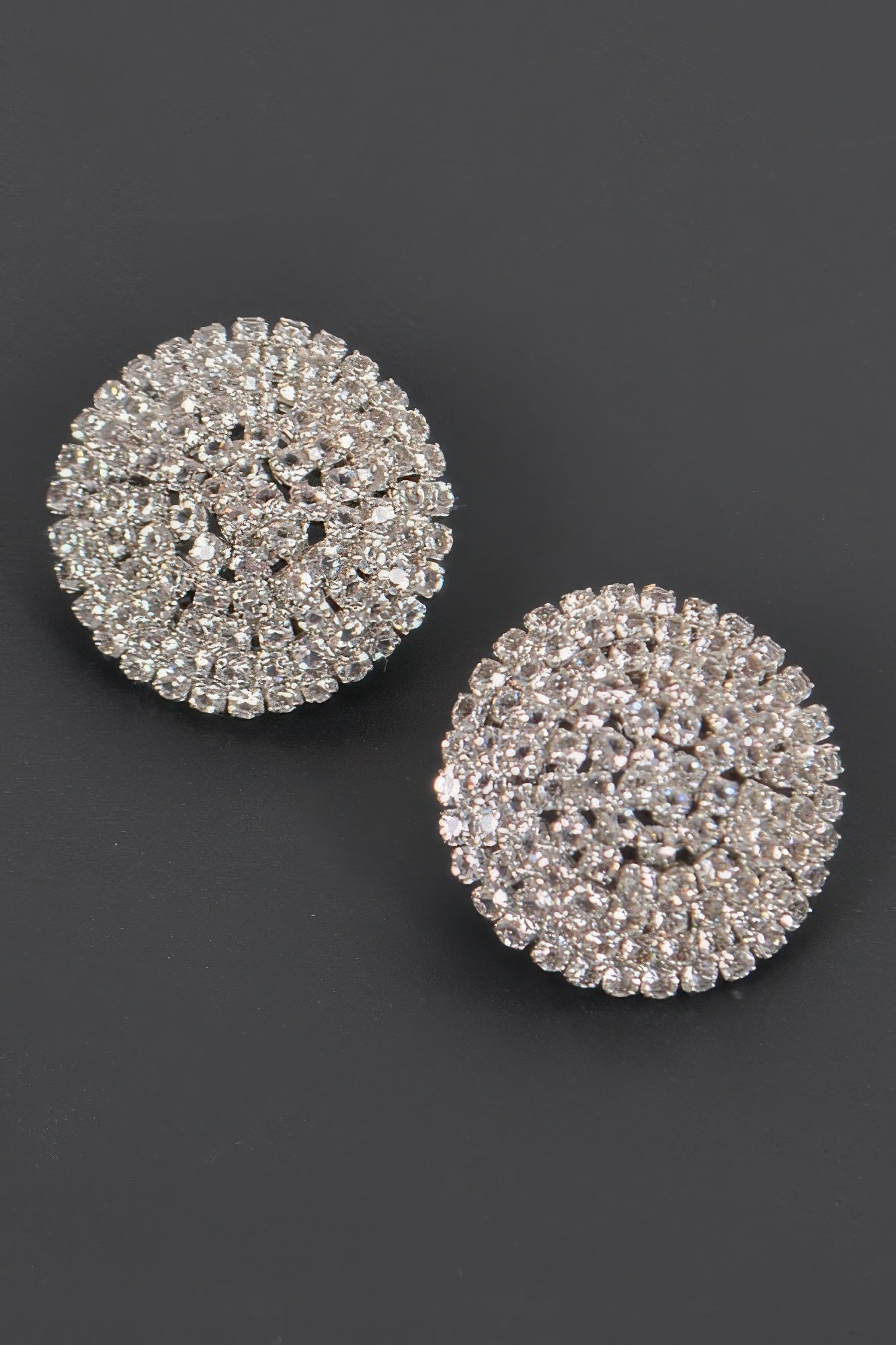 Round Shape Rhinestone Stud Earrings | Mixtshop LLC