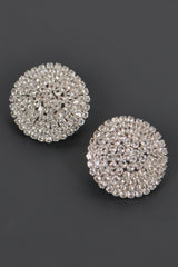 Round Shape Rhinestone Stud Earrings | Mixtshop LLC