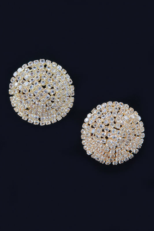 Round Shape Rhinestone Stud Earrings | Mixtshop LLC