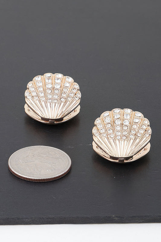 Jeweled Clam Shell Earrings | Mixtshop LLC