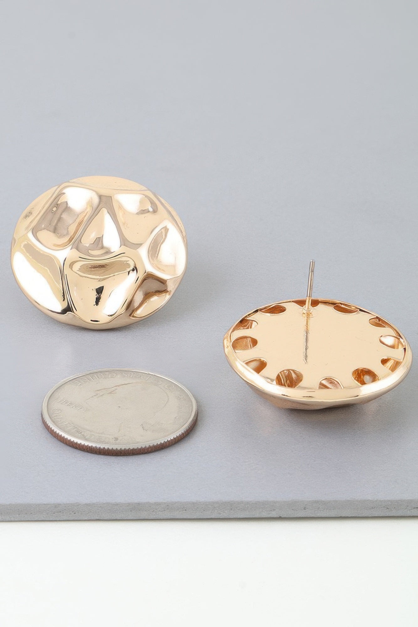 Shiny Hammered Dome Earrings | Mixtshop LLC