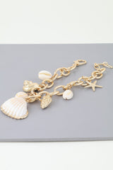 Multi Seashell Charm Chain Bracelet | Mixtshop LLC