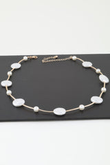 Modern Stone Beaded Charm Necklace | Mixtshop LLC