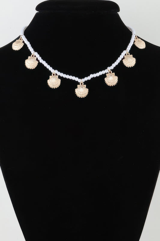 Clamshell Charm Pearl Necklace | Mixtshop LLC