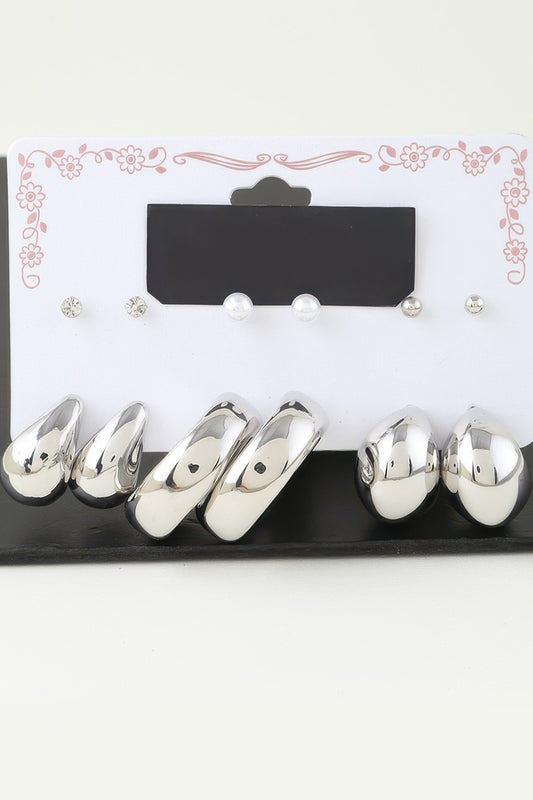 Multi Shiny Modern Hoop Earrings Set | Mixtshop LLC