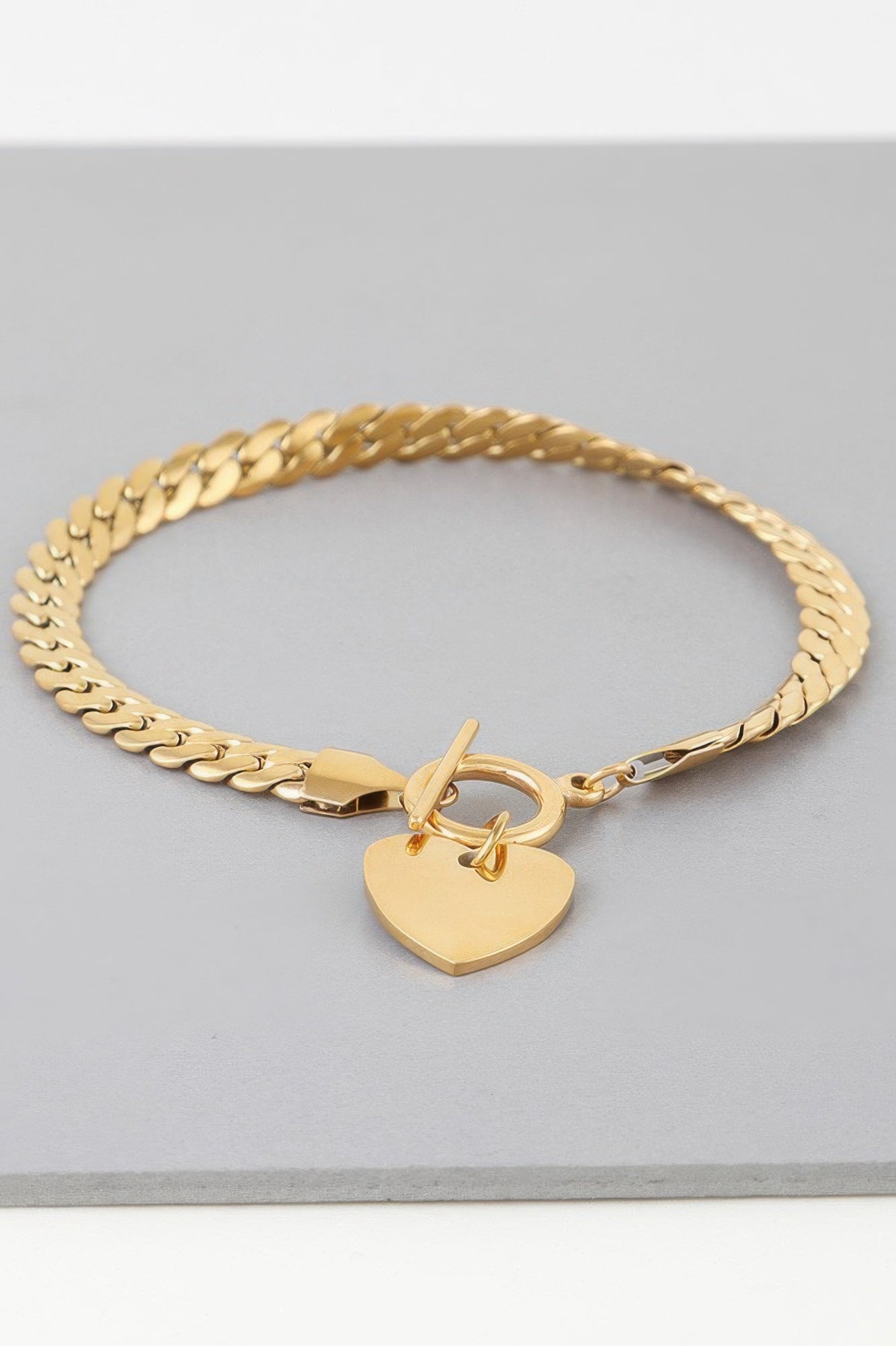 Heart Toggle Curb Chain Bracelet | Mixtshop LLC