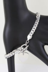 Heart Toggle Curb Chain Bracelet | Mixtshop LLC