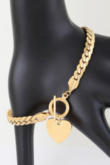 Heart Toggle Curb Chain Bracelet | Mixtshop LLC