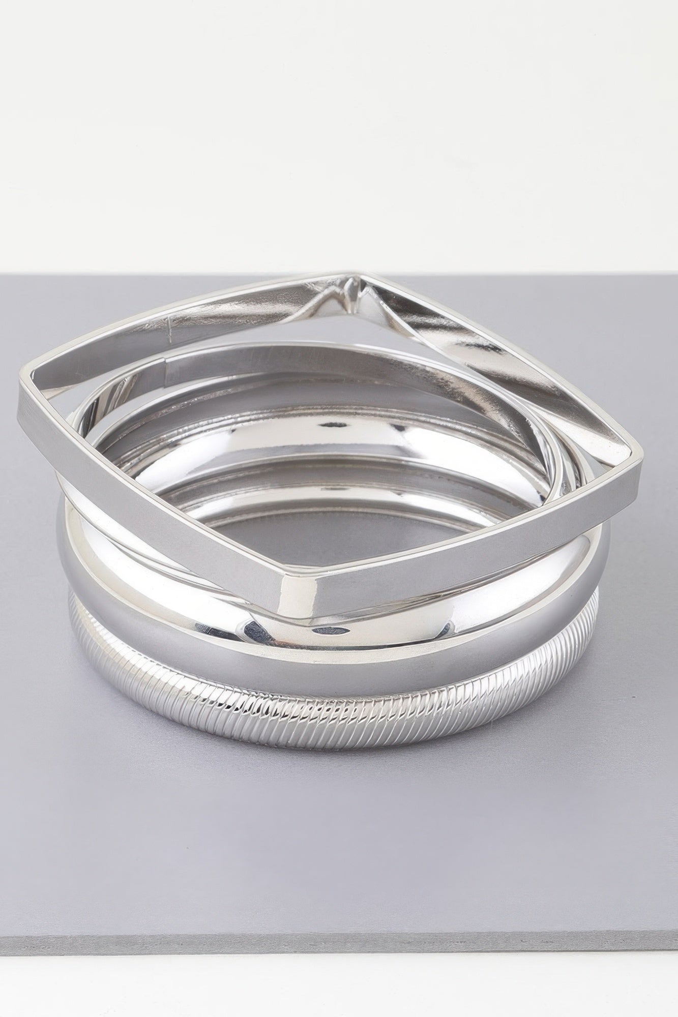 Multi Shiny Silver Layer Bracelet | Mixtshop LLC