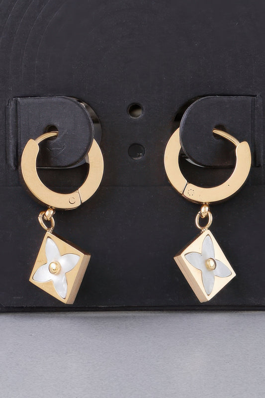 Flower Box Drop Hoop Earrings | Mixtshop LLC