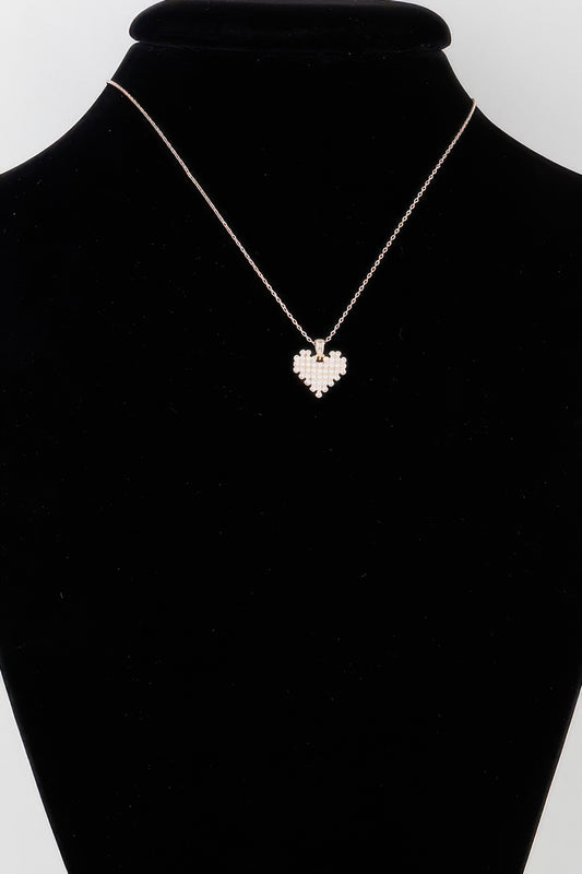 Block Pearl Heart Necklace | Mixtshop LLC