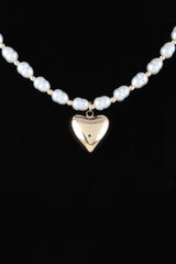 Shiny Heart Pearl Beaded Necklace | Mixtshop LLC
