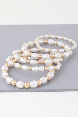 Ribbed Pearl Beaded Bracelet | Mixtshop LLC