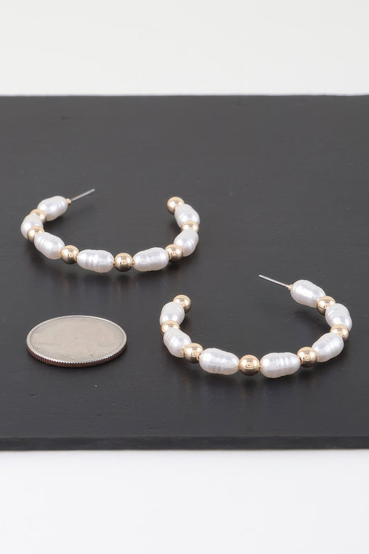 Multi Pearl Beaded Hoop Earrings | Mixtshop LLC
