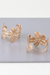 Gold Floral Hoop Earrings | Mixtshop LLC